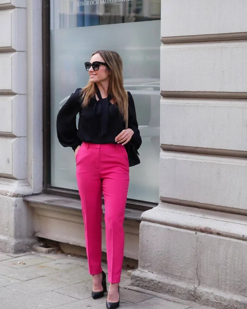 Pink dress pants for women