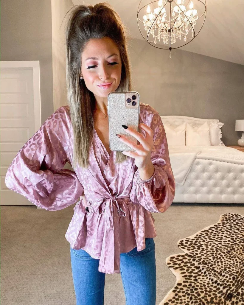 Pink wrap tops