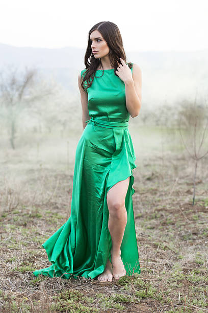 Sleeveless Assymetrical Green Dress